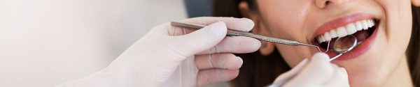 Woman getting a dental checkup